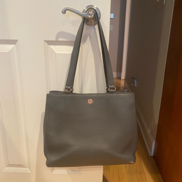 Dagne Dover Bags Dagne Dover Medium Allyn Leather Tote Graphite